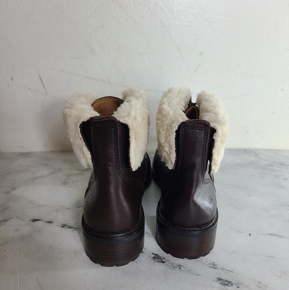 Patricia Nash Lia 2 Brown Leather Shearling Foldover Lace-Up Winter Boots 7 NWT - Picture 5 of 6